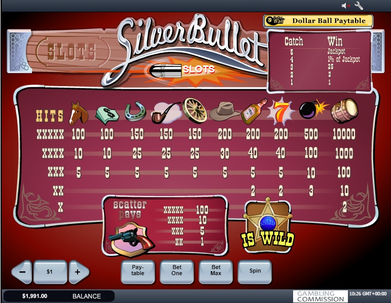 silver bullet slot machine detail image 0