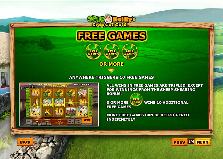 spud oreillys crops of gold slot machine detail image 1