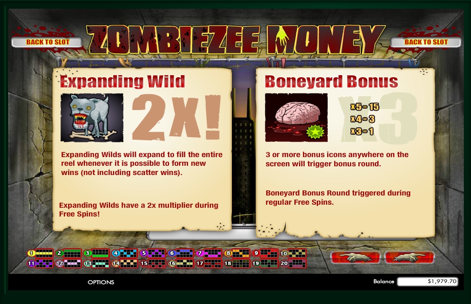zombiezee money slot machine detail image 1