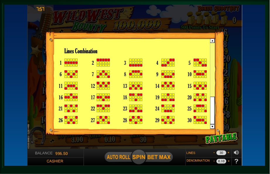 wild west bounty slot machine detail image 0
