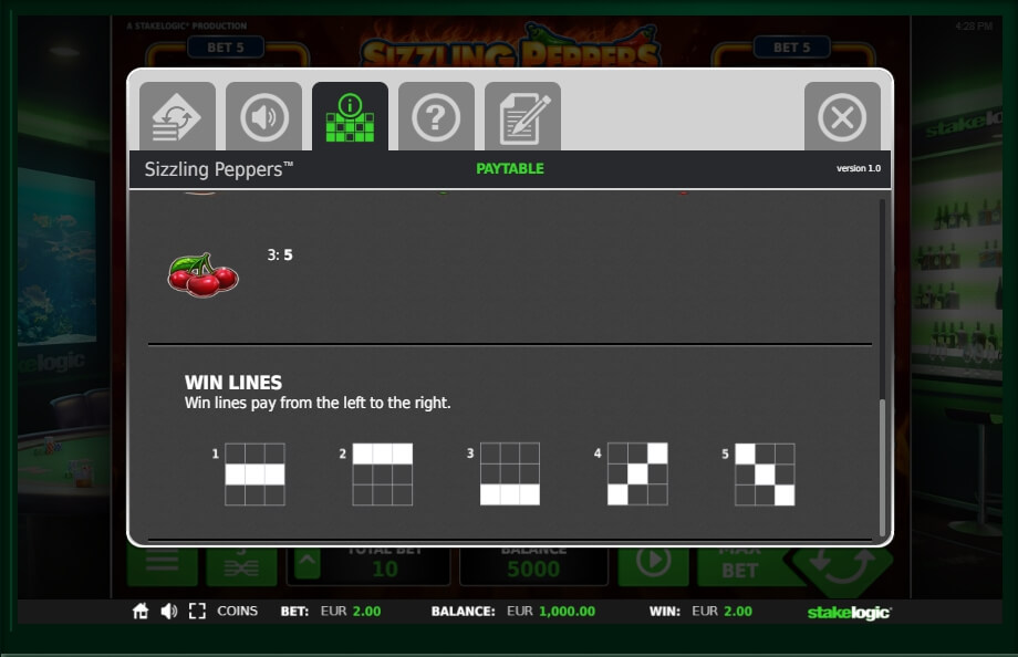 sizzling peppers slot machine detail image 0