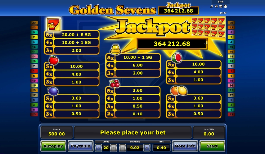 Golden seven slot machine