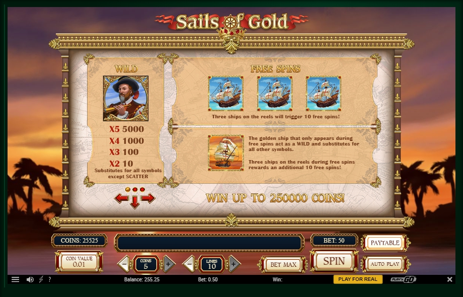 Sails of Gold Slot BONUS GAME