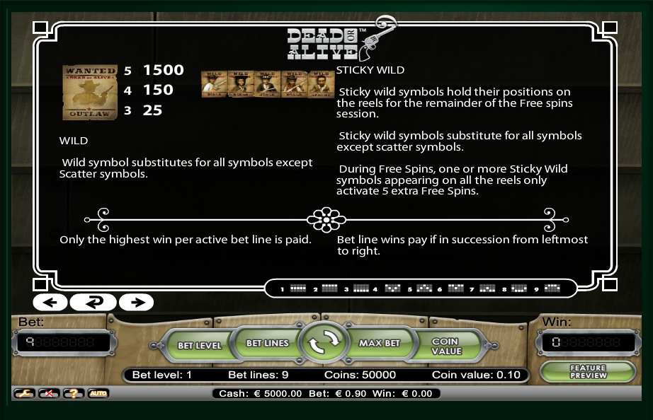 dead or alive slot machine detail image 3
