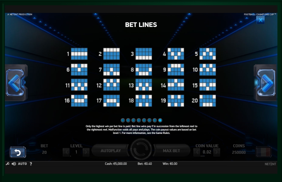 football: champions cup slot machine detail image 0