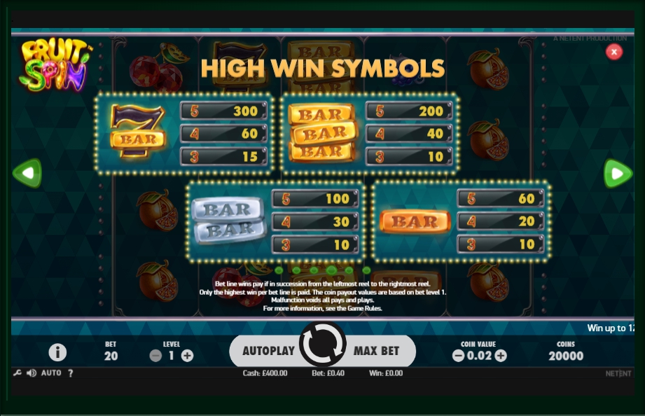 fruit spin slot machine detail image 2