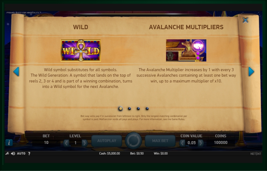 pyramid: quest for immortality slot machine detail image 3