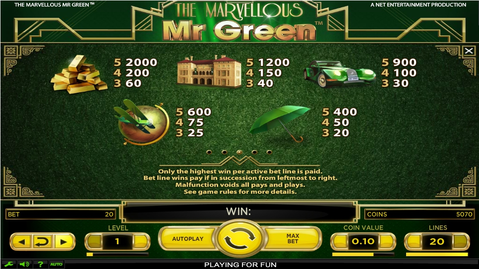 The Marvellous Mr Green Slot Machine