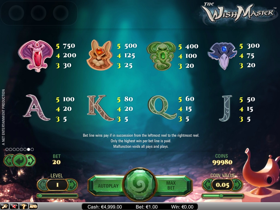 the wish master slot machine detail image 1