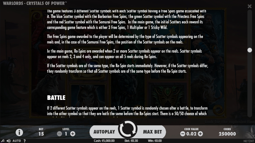 warlords: crystals of power slot machine detail image 4