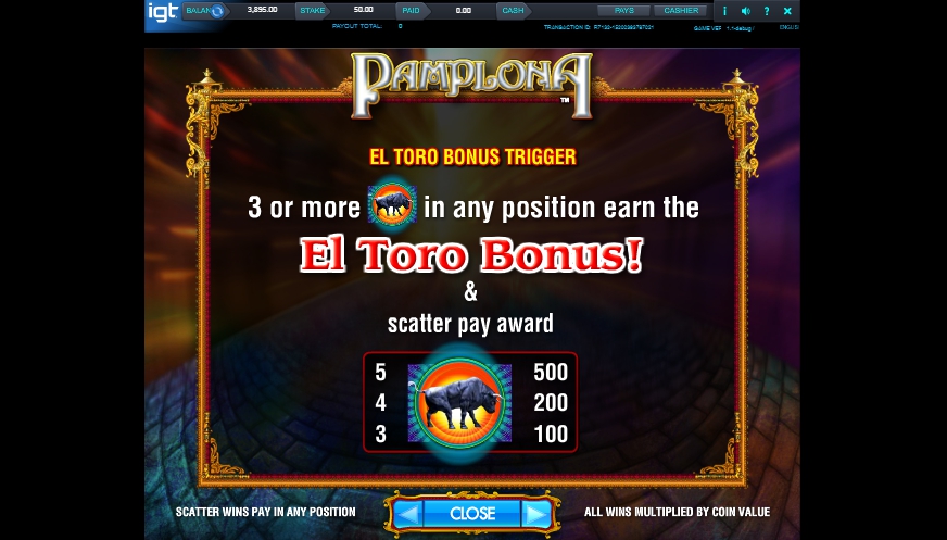 pamplona slot machine detail image 3