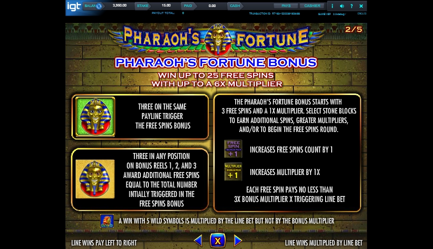 pharaohs fortune slot machine detail image 3