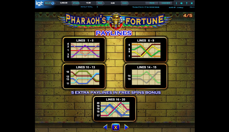 pharaohs fortune slot machine detail image 1