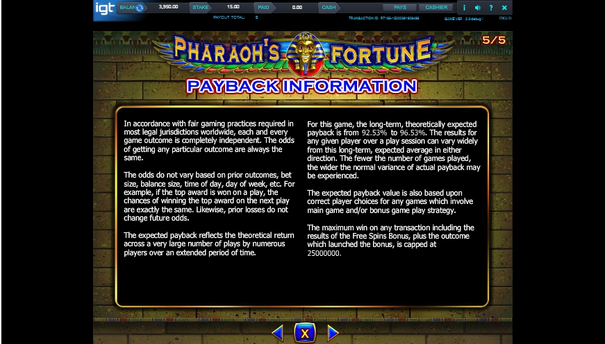 pharaohs fortune slot machine detail image 0