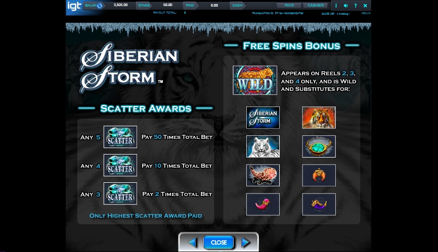 megajackpots siberian storm slot machine detail image 1