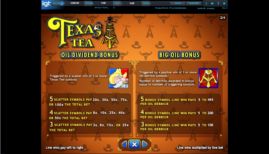 texas tea slot machine detail image 2