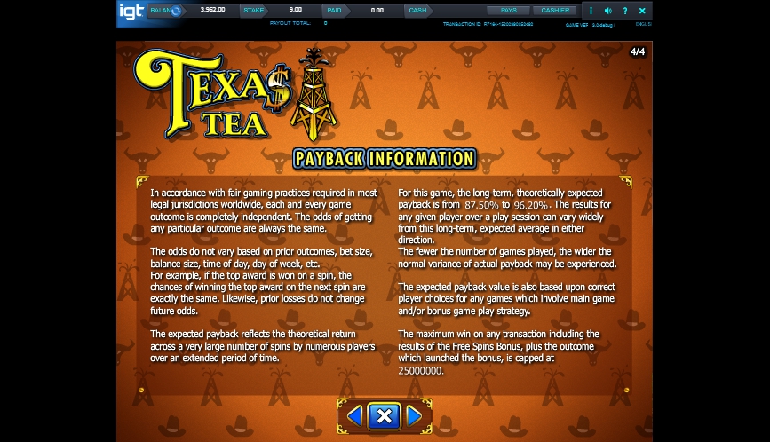 Texas Tea Slot Machine UK - FREE Play in IGT Casino