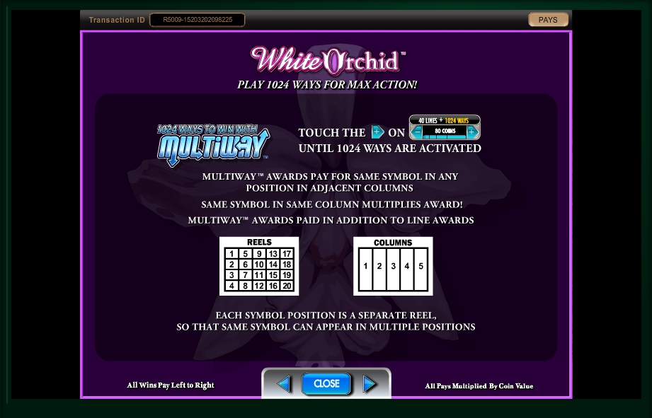 white orchid slot machine detail image 7