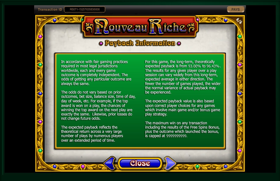 nouveau riche slot machine detail image 0