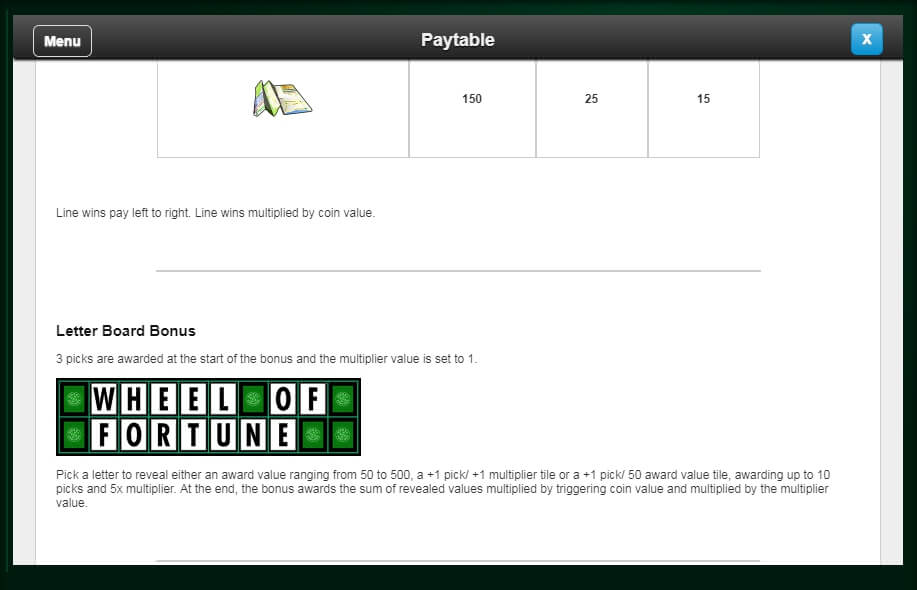 wheel of fortune on tour slot machine detail image 1