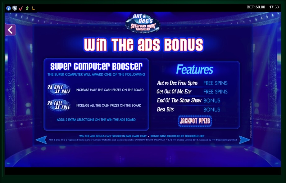 ant and decs saturday night takeaway slot machine detail image 4