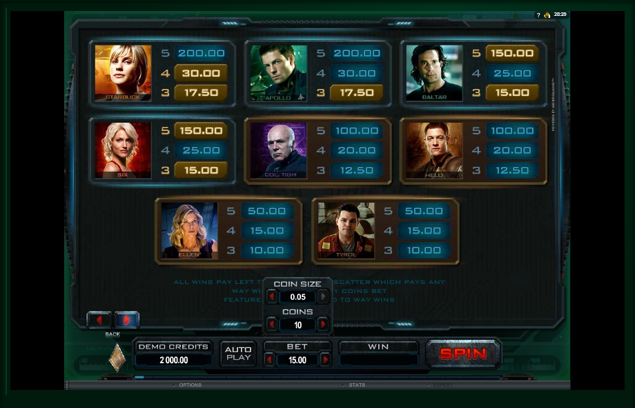 battlestar galactica slot machine detail image 2