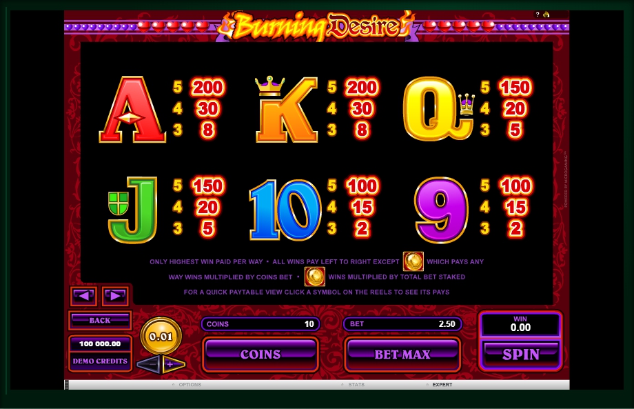 burning desire slot machine detail image 0