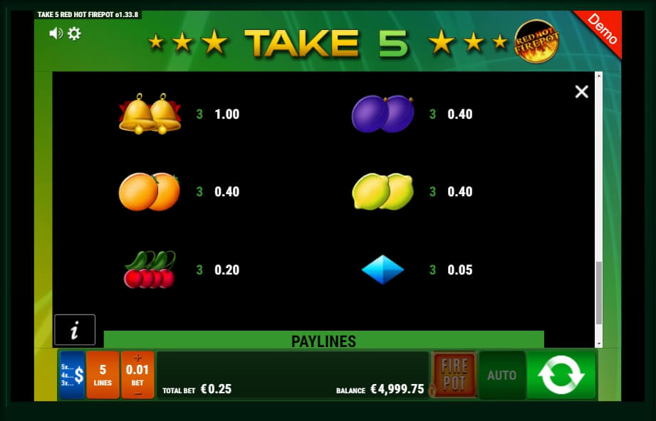 Take 5 Red Hot Firepot Slot Machine Take 5 Red Hot Firepot Slot Machine
