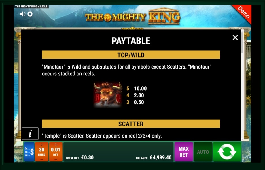 the mighty king slot machine detail image 5