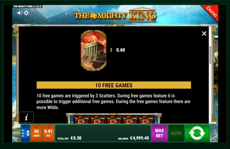 the mighty king slot machine detail image 4