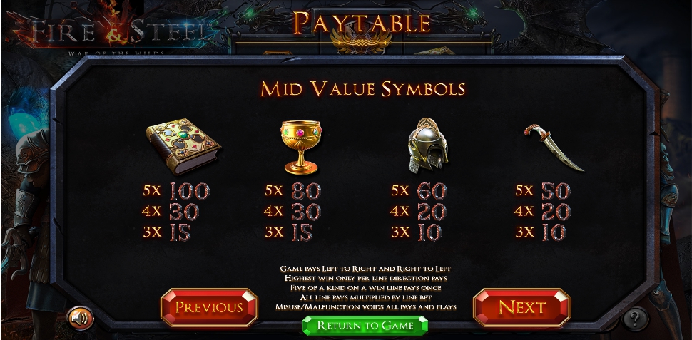 fire & steel slot machine detail image 2