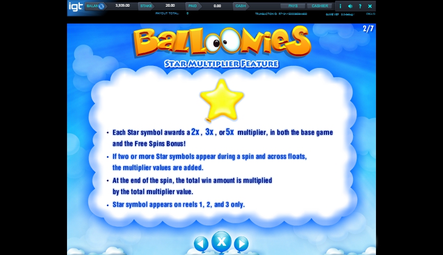 balloonies slot machine detail image 5