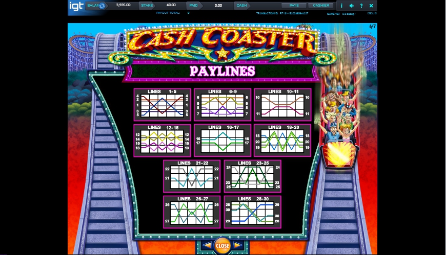 Cash Coaster Slot Machine UK FREE Play in IGT Casino